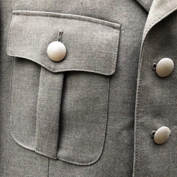 Vtg German Army Air force Uniform Gray Wool Blend Dress Jacket w Epaulets 40 US - Picture 2 of 7